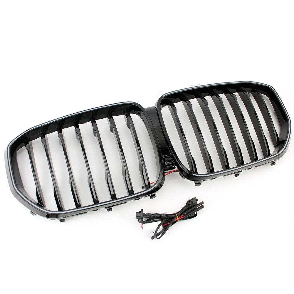 LED Front Radiator Kidney Bumper OEM Hood Grilles Replacement For BMW X5 G05 xDrive 30i 35d 40i  M50i 2018-2022 Single Line