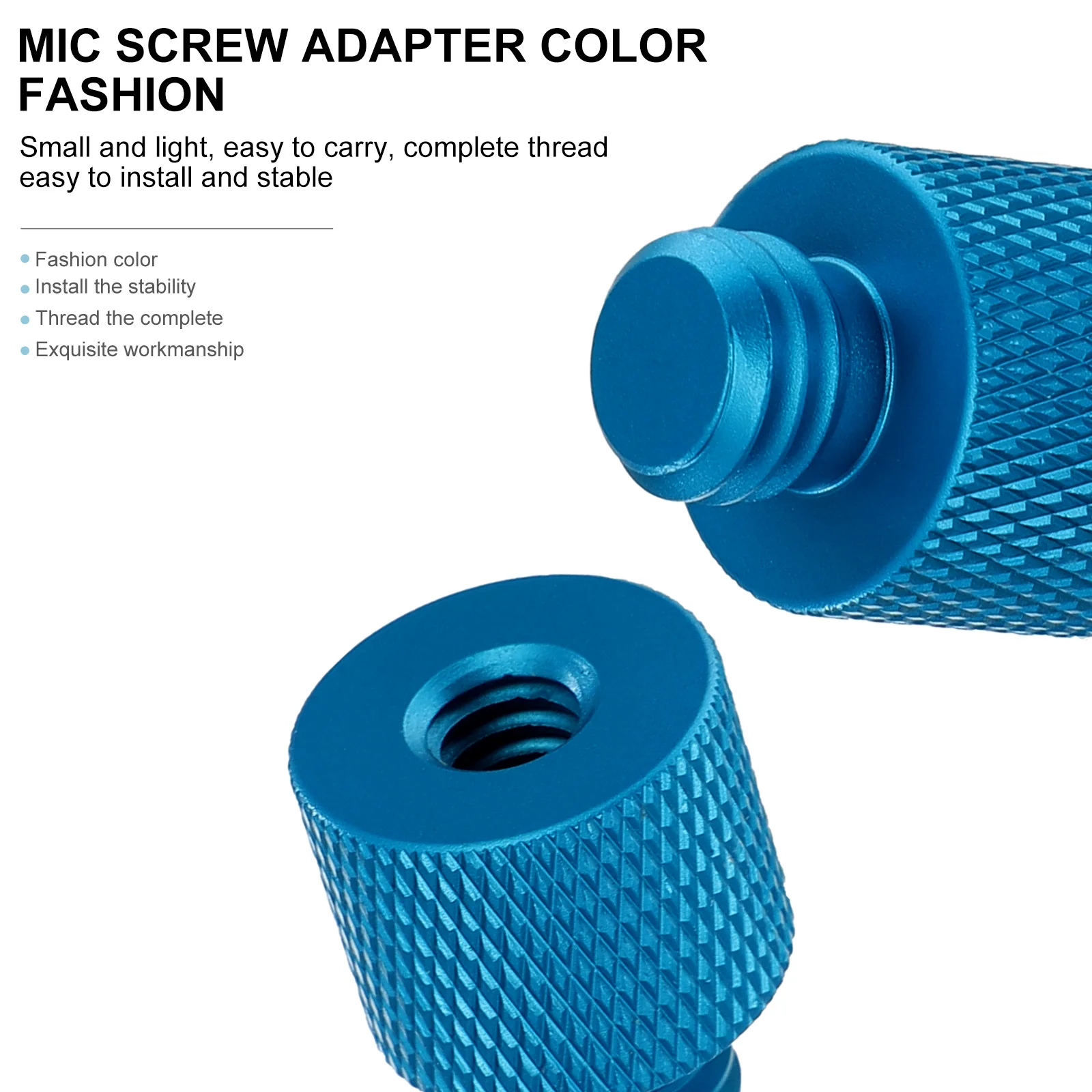 Adaptateur de vis de convertisseur de micro 3/8 à 1/4, 5 pièces, poignée moletée en alliage pour support de Microphone, trépied de montage de caméra, accessoire de moniteur Lcd