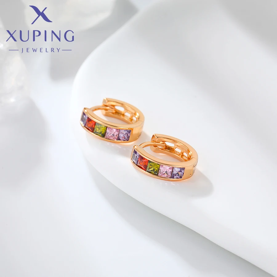 Xuping Jewelry New Arrival Fashion Mixed Charm More Items Gold Color Huggies Earrings for Women Girl Party Gift