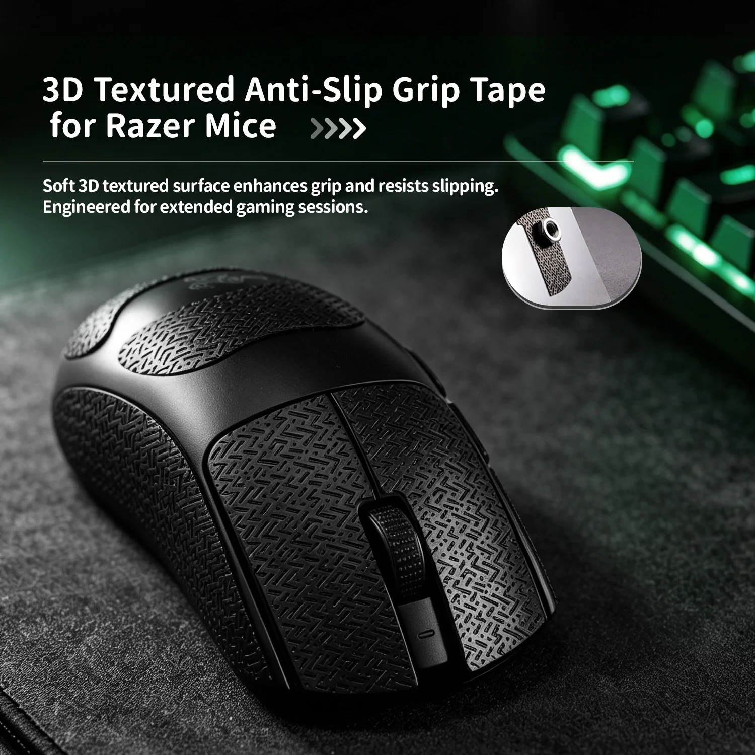 Mouse Grip Tape Sticker For Razer Viper V4/V3 Pro Mouse Anti Slip Skin PVC Material Skin-Friendly Feel Game Mouse Accessories
