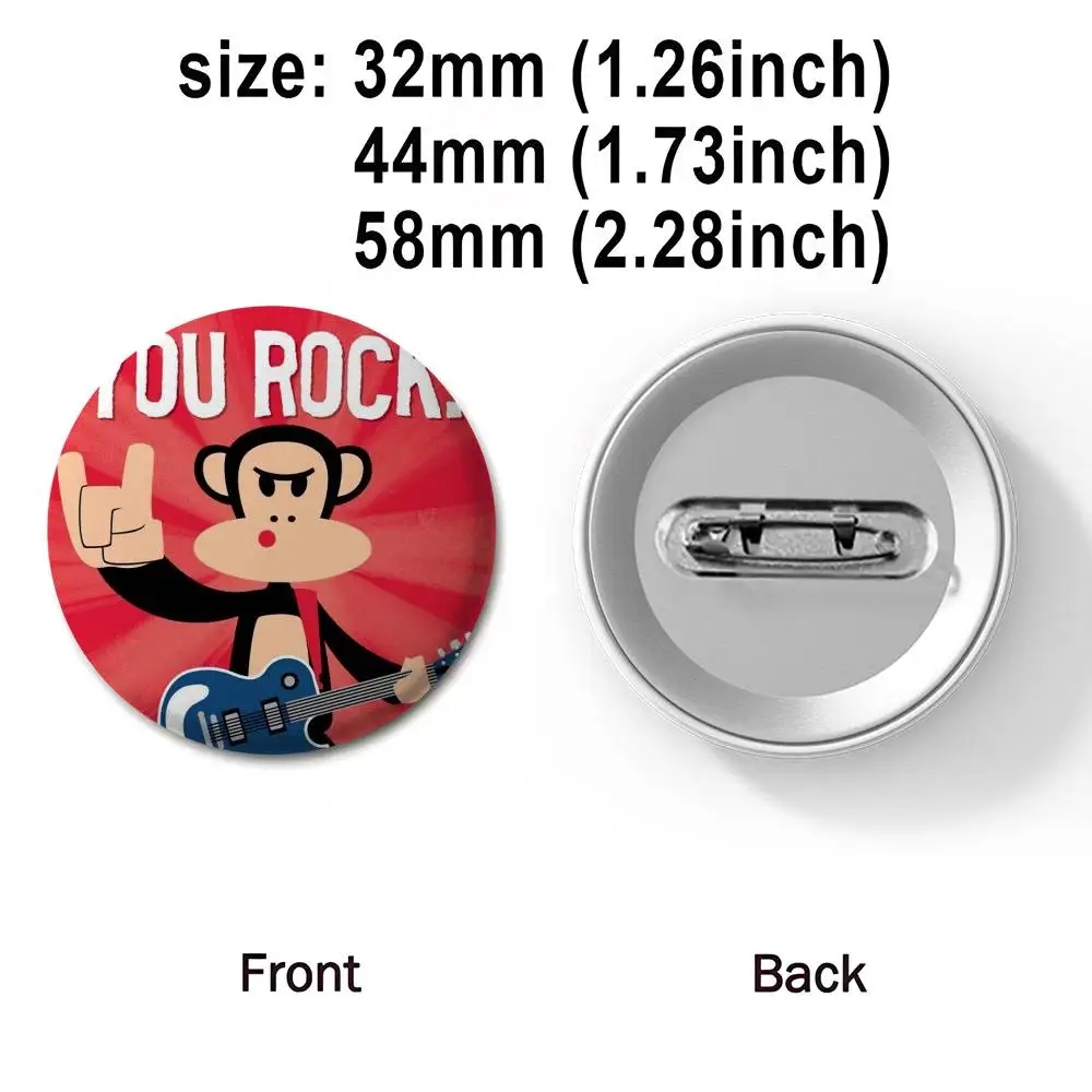 Lustige Affen-Logo-Abzeichen, rund, exquisite Abzeichen, Broschen, kreative Anstecknadeln für Kleidung, Hut, Rucksack, Geschenkzubehör