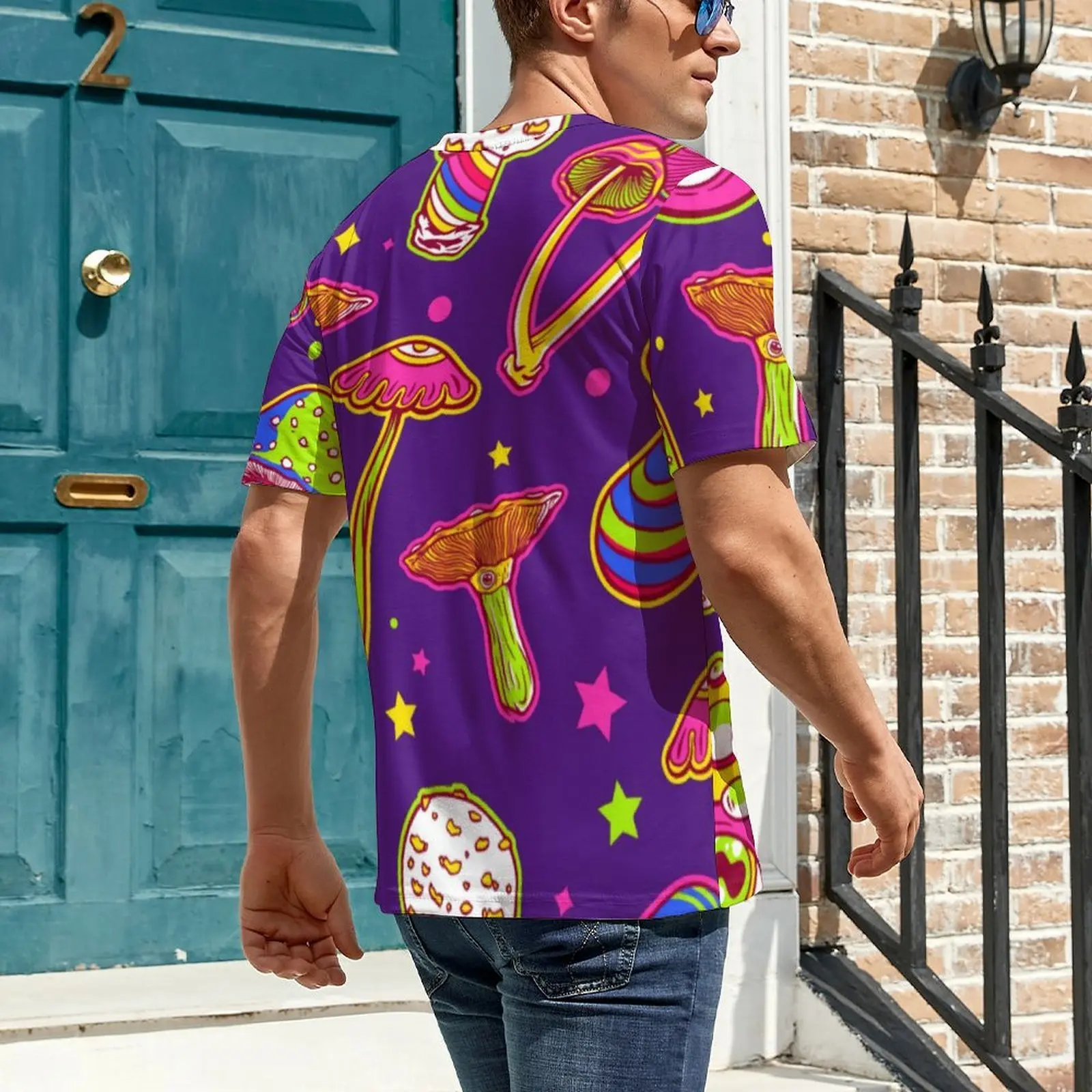 Magic Mushroom T-Shirt Couple Colorful Plants O Neck T Shirts Original Harajuku Tops Short Sleeve Streetwear Plus Size Tee Shirt