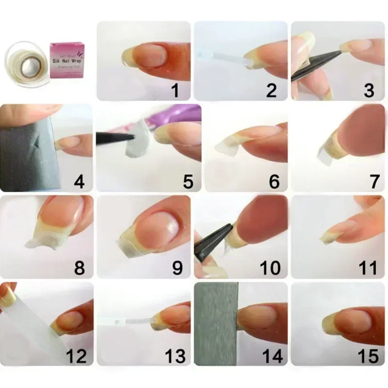 1 Roll Nail Repair Fiberglass Silk Wrap Self Adhesive Strong Protect Reinforce Extension White Sticker for Broken Manicure Tool