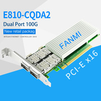 FANMI E810-CQDA2 Intel E810 Chip 100GbE Dual Port QSFP28 Eth Network Adapter Fiber optic module not included