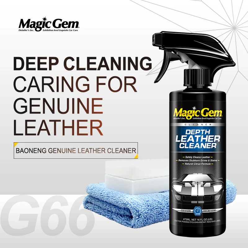 Magic Gem G66 Car Leather Cleaner for car seats, sofas, bags and leather goods For use at home and in the car.