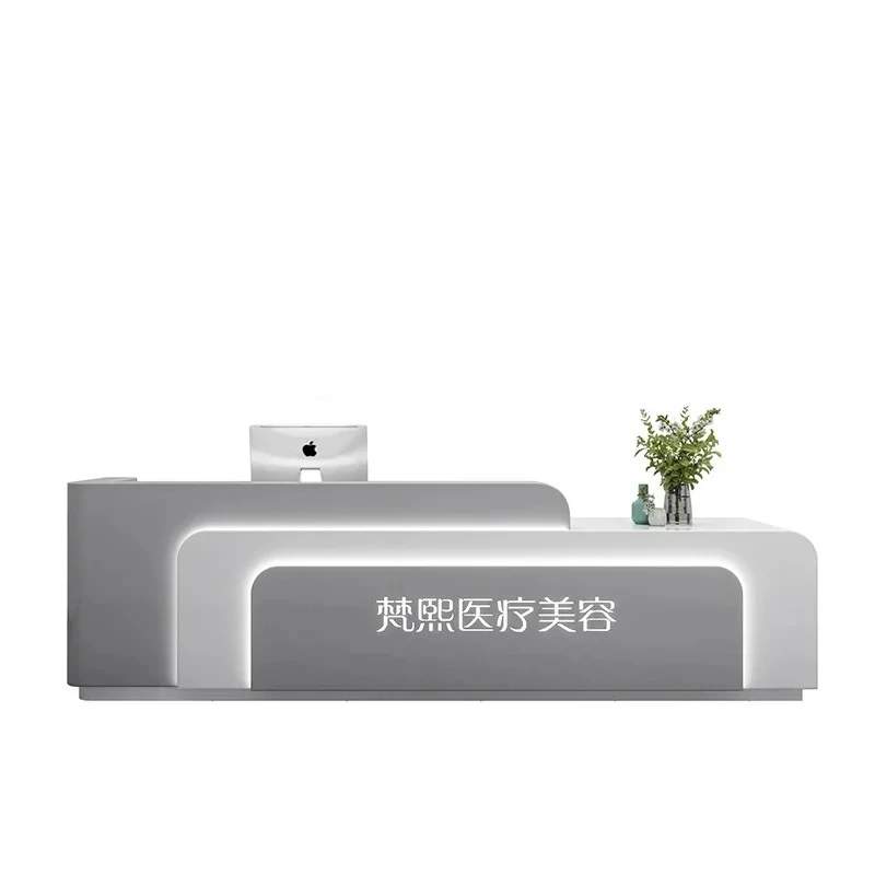 

Касса для медицинского салона красоты Парикмахерская Танцевальная студия Барный стол Простая современная компания Стойка регистрации Выпечка краска9338