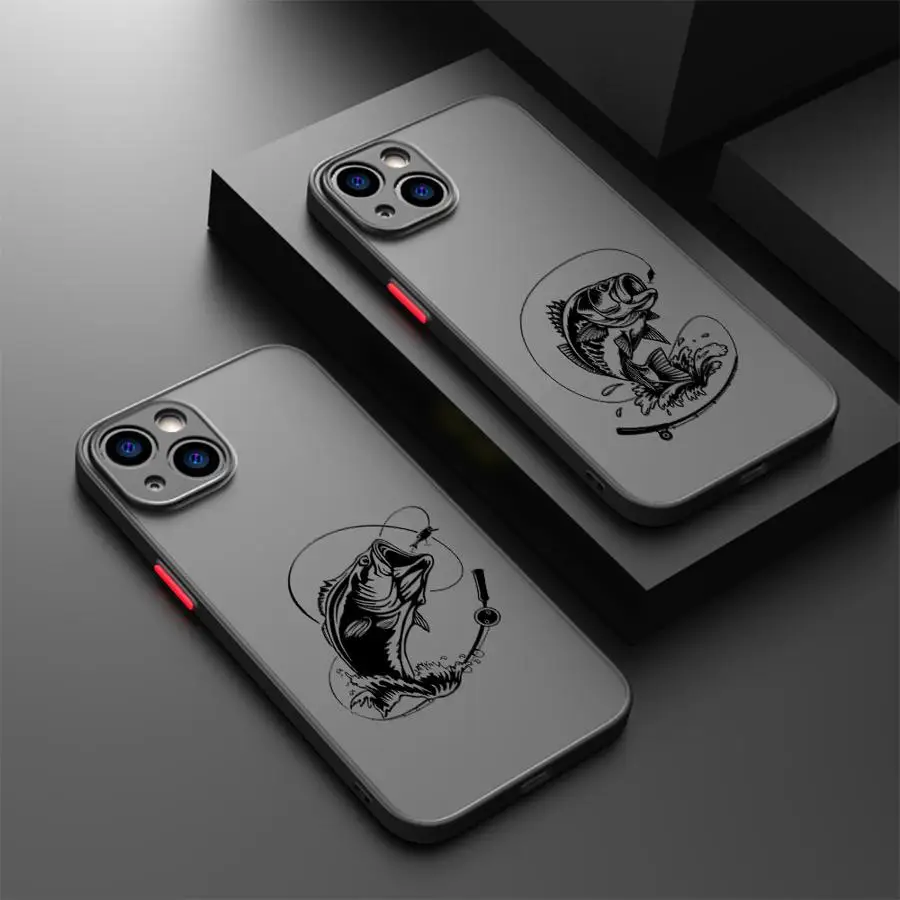 Funda para Apple iPhone 15 16 17 14Plus XS Max 12 13 11 Pro Max 7 8 13 Mini cubierta suave línea pesca hombre