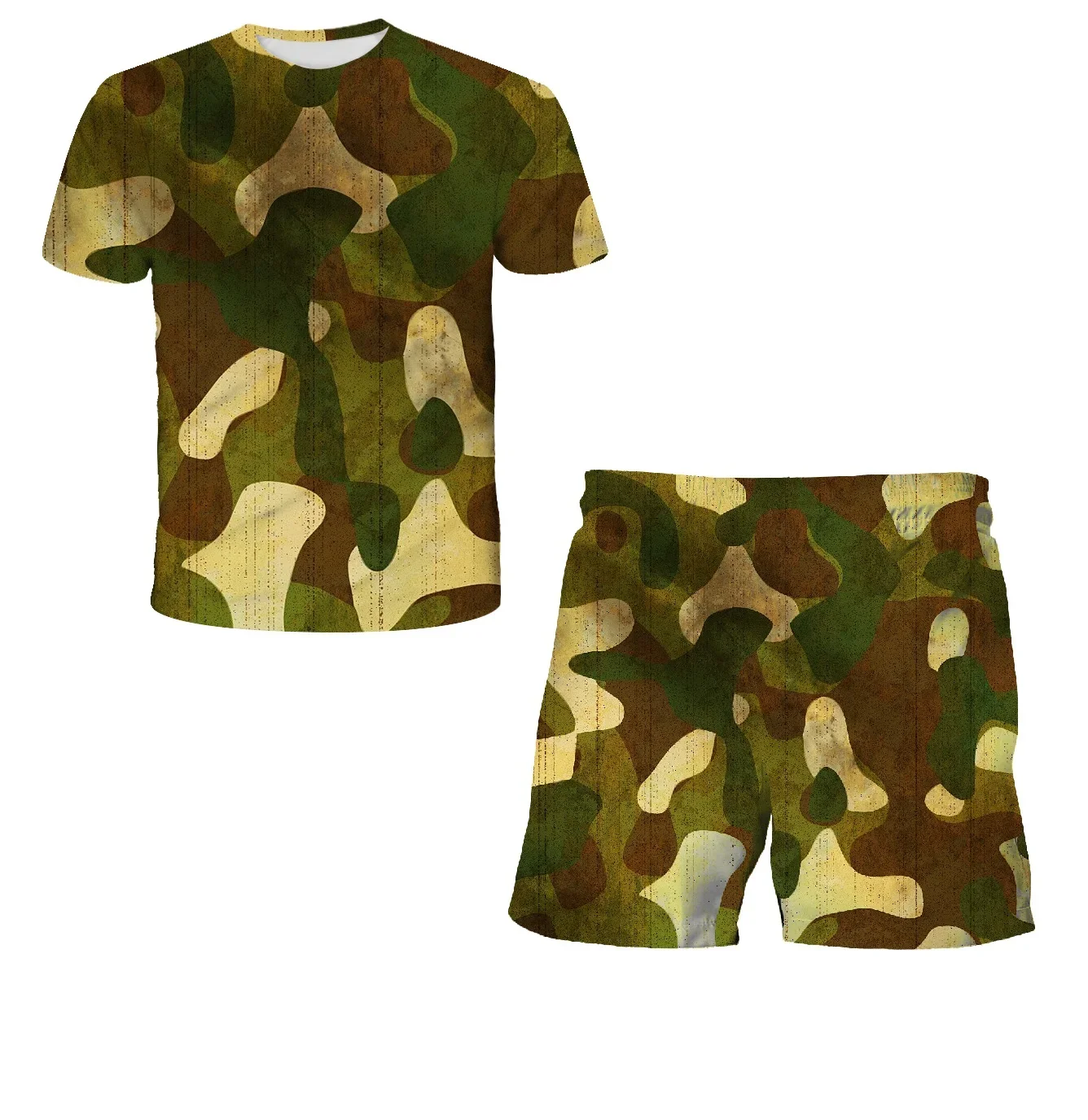 2023 Summer Kids Clothes Set For Baby Boys Camouflage Tops Pants 2PCS Short Sleeve Costume Tracksuit Outfits Set