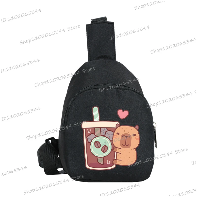 Borsa a tracolla per cartoni animati Capybara Borsa a tracolla per bambini con animali divertenti Borse a tracolla Capybara alla moda nere rosa viola