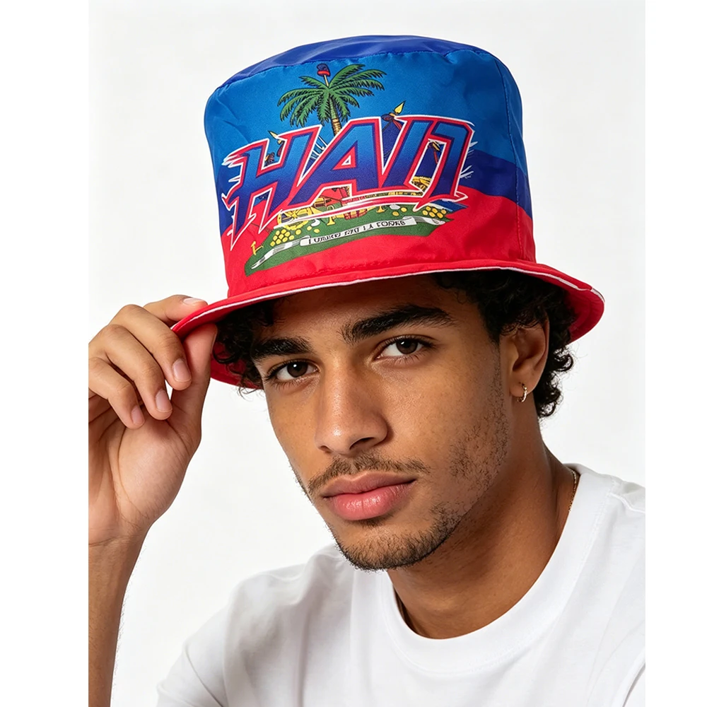 Flagnshow 100% Polyester Free Size Football Soccer Fans Haiti Flags Caps Hats
