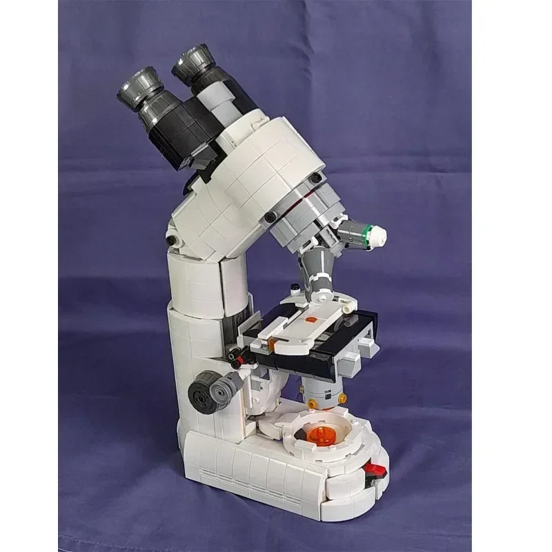 New White MOC-146314 Microbial Amplifier Composite Microscope Assembly Building Block Model 1320 Parts Kids Birthday Toy Gift