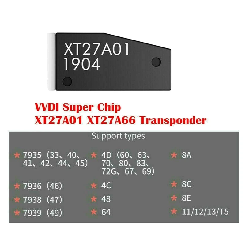 3Pcs VVDI Super Chip XT27A01 XT27A66 Transponder For ID46/40/43/4D/8C/8A/T3/47 For VVDI2 VVDI Mini Key Tool