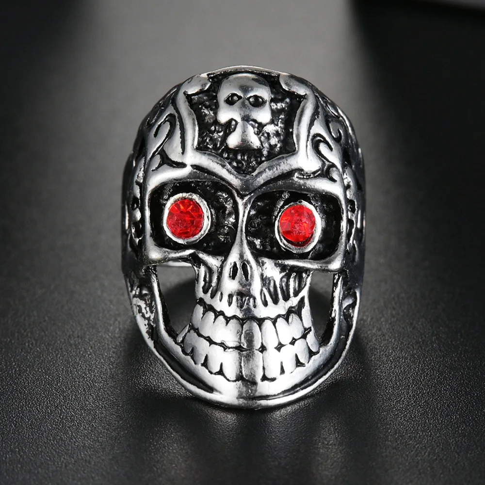 Animal Retro Gothic Ring Jewelry Classic Mysterious Motor Biker Skull Rings for Women Men Alien Predator Finger Ring Cosplay