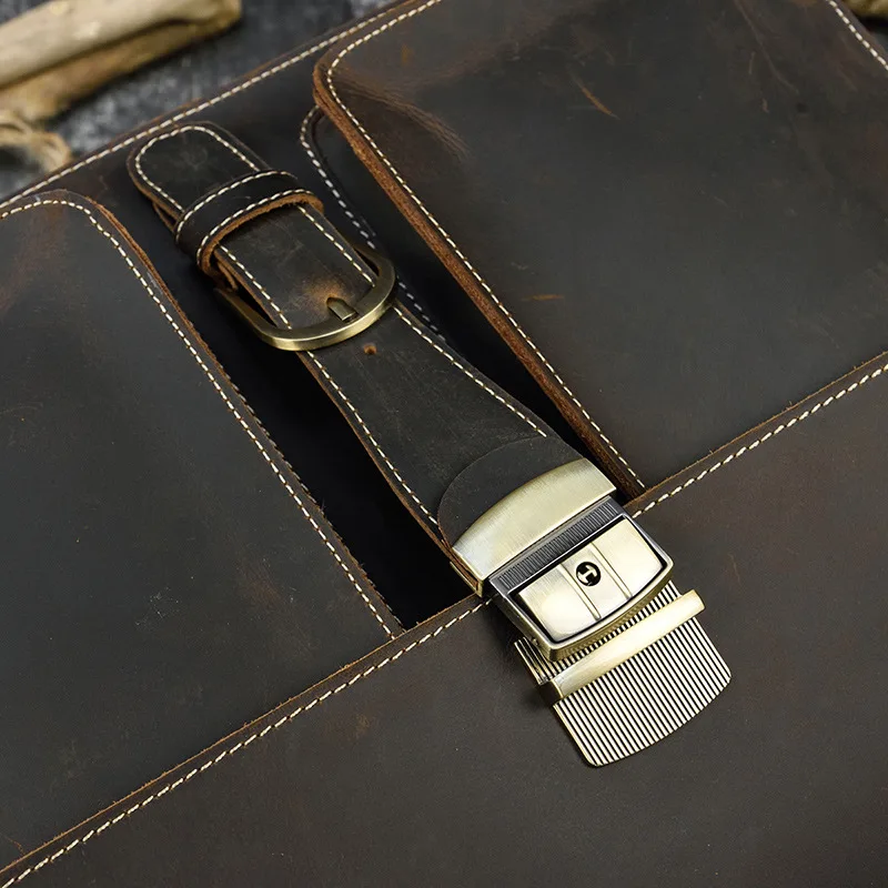 Valigette da uomo multifunzionali Valigette per laptop da esterno con spalla per pendolarismo Borse semplici in pelle Maletín MHGWB
