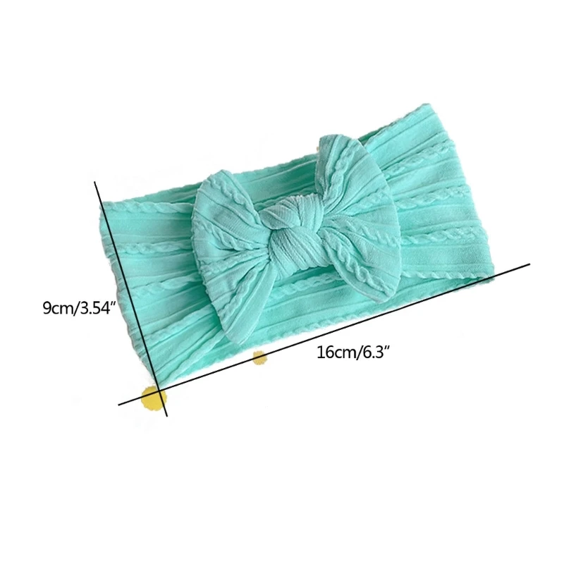 Cable Knit Bow Headband for Baby Wide Hairband Nylon Hair Band Kid Hair Accessory Infant Boy Girls Photo Props Hair Bows