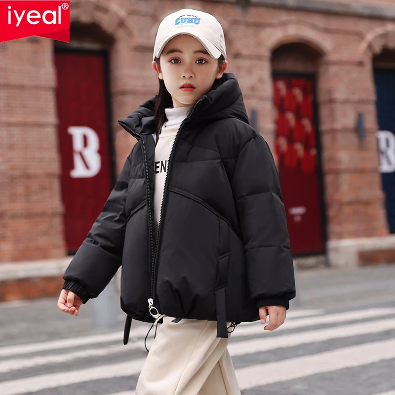 

IYEAL Winter Kids Down Jackets Toddler Girls Parkas Outerwear For 4-12Years Girls Boys Warm White Duck Down Coats