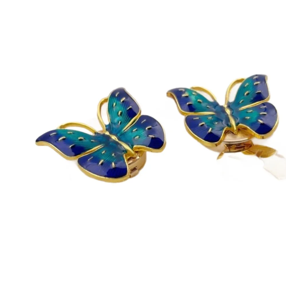 A Pair A Pair Cross-border Hot Drip Oil Butterfly Button Covers Alloy Shirt Cuff Trench Coat Decorative Accessories