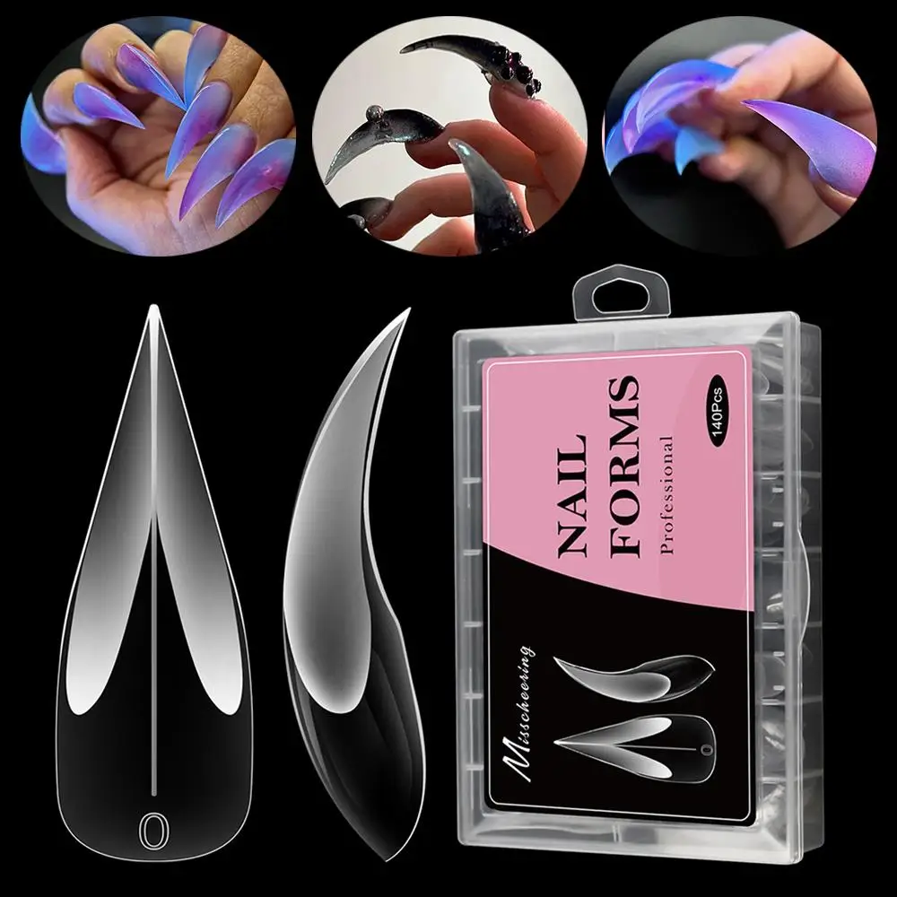 Moldes para uñas con garra de dragón 3D, Stiletto curvo, uñas postizas, extensión de uñas naturales, herramienta de manicura, molde de cubierta completa acrílica