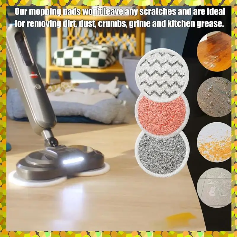 Вращающиеся сменные подушечки для швабры AGLH для Bissell Spin-Wave 3897A, паровой швабр Smartsteam, подушечки для швабры Pinwave, 12 упаковок