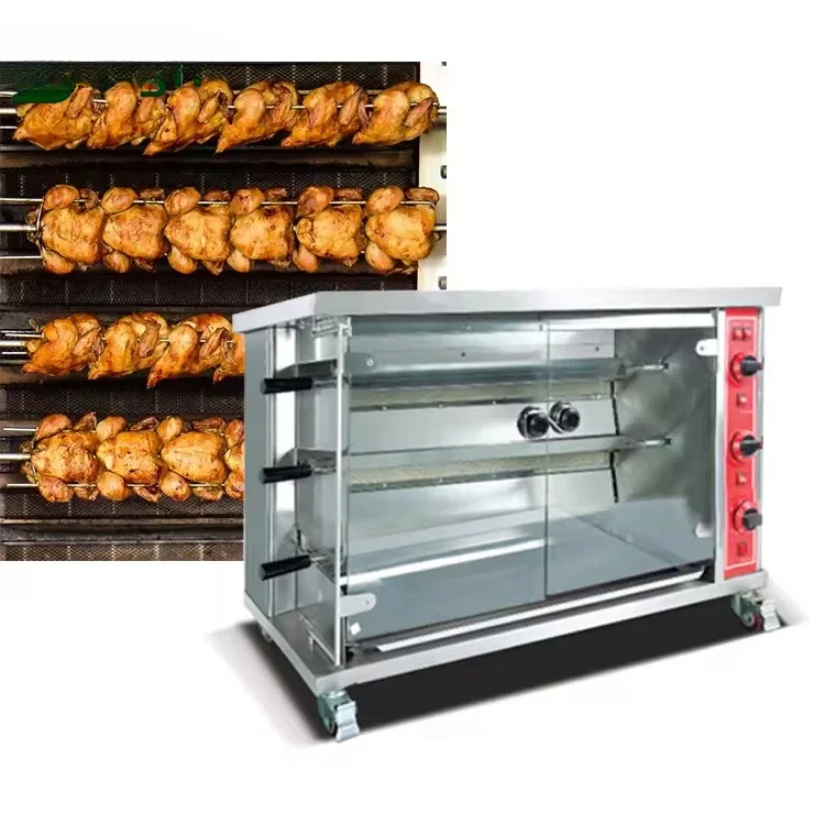 3 6 9 Stick Stainless Steel Gas Grill Chicken Rotating Restaurant