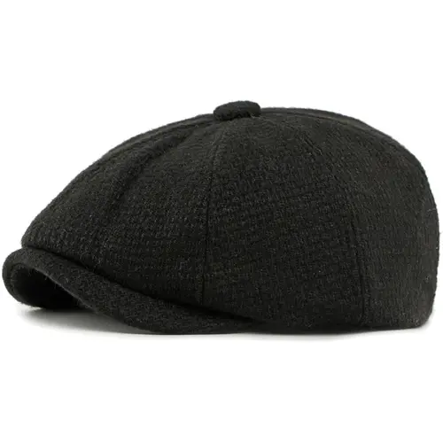 HT5032 Beret Cap New Spring Autumn Winter Men Women Cap Artist Painter Wool Beret Hat Male Female Adjustable Octagonal Beret Cap - Image 8