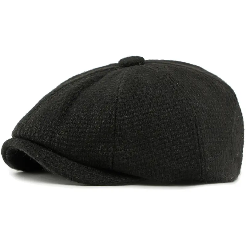HT5032 Beret Cap New Spring Autumn Winter Men Women Cap Artist Painter Wool Beret Hat Male Female Adjustable Octagonal Beret Cap - Image 8