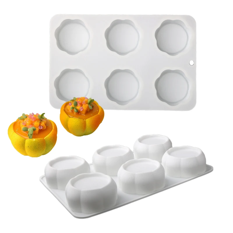 

6 Круглая верхняя впадина Дизайн силиконового торта Формы для пищевых муссов Инструменты для выпечки десертов Самодельные свечи