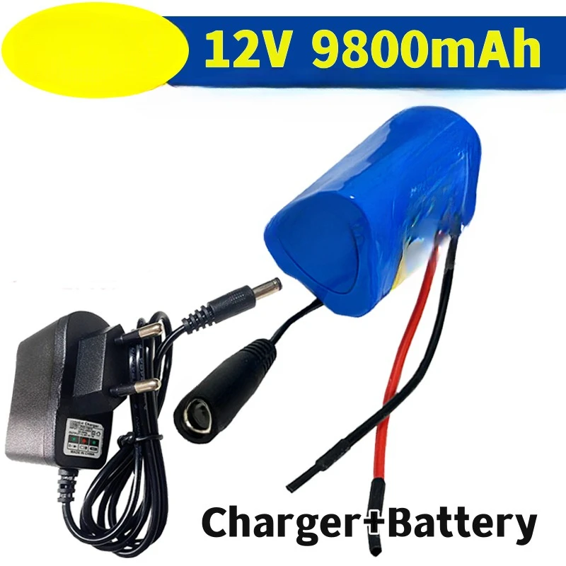 Batterie 9800mAh 3S1P 12V 18650, aste 24.com, avec BMS, panneau de protection des cellules au lithium + chargeur 12.6V