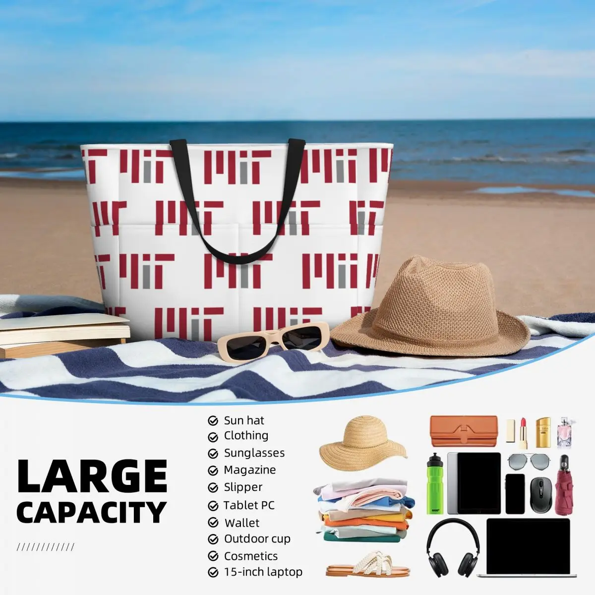MIT University Praia Sacola Esporte Ginásio Yoga Duffle Grande Sacola Mulheres Bolsa de Viagem Bolsa de Fitness