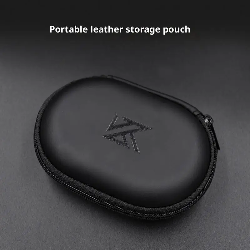 Bolsa de almacenamiento ovalada para auriculares, caja de almacenamiento con cremallera de PU, contenedor portátil para BA10 AS10 ES4, 1 ud./2 uds.
