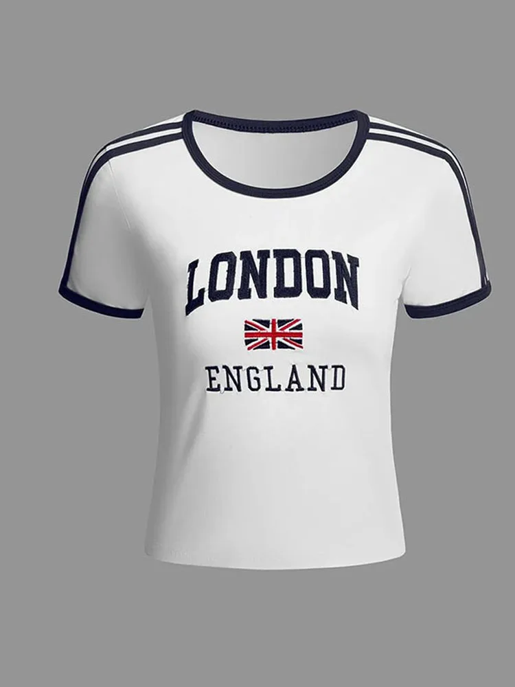 بلوزة نسائية بطباعة حروف مطبوعة ، ملابس خيالية ، تيشيرت قوطي ، ملابس جمالية ، قميص بأكمام قصيرة ، Y2K ، ربيع #5