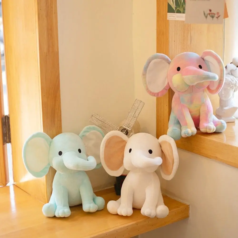 Adorável elefante de algodão brinquedos de pelúcia textura macia kawaii pelúcia animal calmante travesseiro chá de bebê