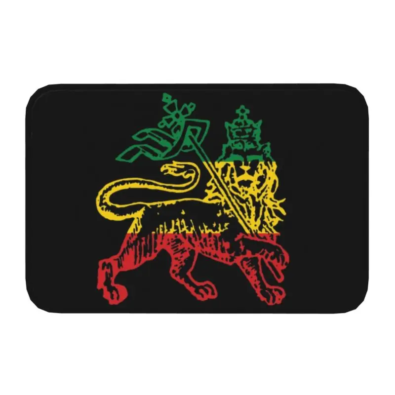 Lion Of Judah Flag Ethiopia King Front Door Floor Entrance Mats Outdoor Rasta Jamaican Bath Kitchen Doormat Balcony Carpet Rug