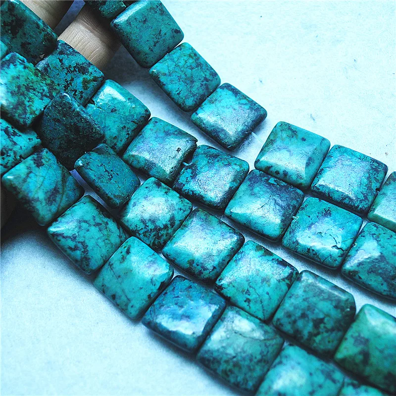 

22PCS Natural African Turquoise Stone Strands Square Shape 18X18MM FOR FASHION JEWELRY MAKING ACCESSORIES GOOD CHOICE