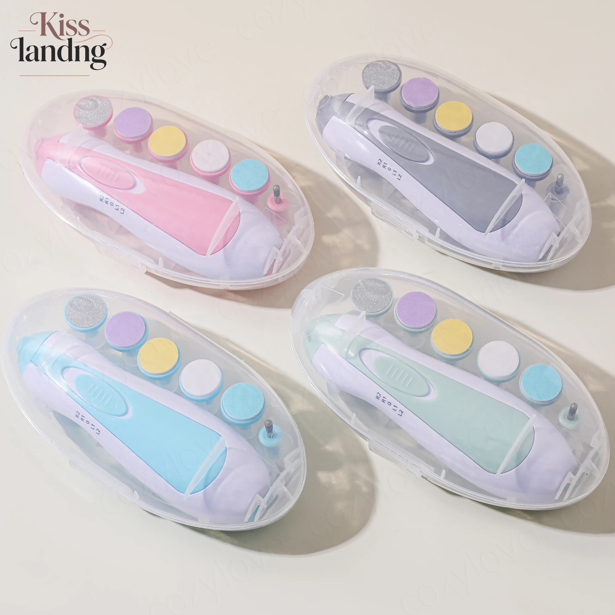 

Электрический триммер для детских ногтей с 6 насадками для шлифовки | Безопасная пилочка для ногтей для новорожденных и малышей, 4 варианта цветов