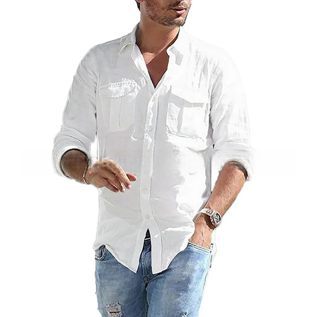 

New Men's Long Sve Cardigan irt Faionable Polyester Youth Clothing Stand Fit Pure Color Versatile Four Seasons