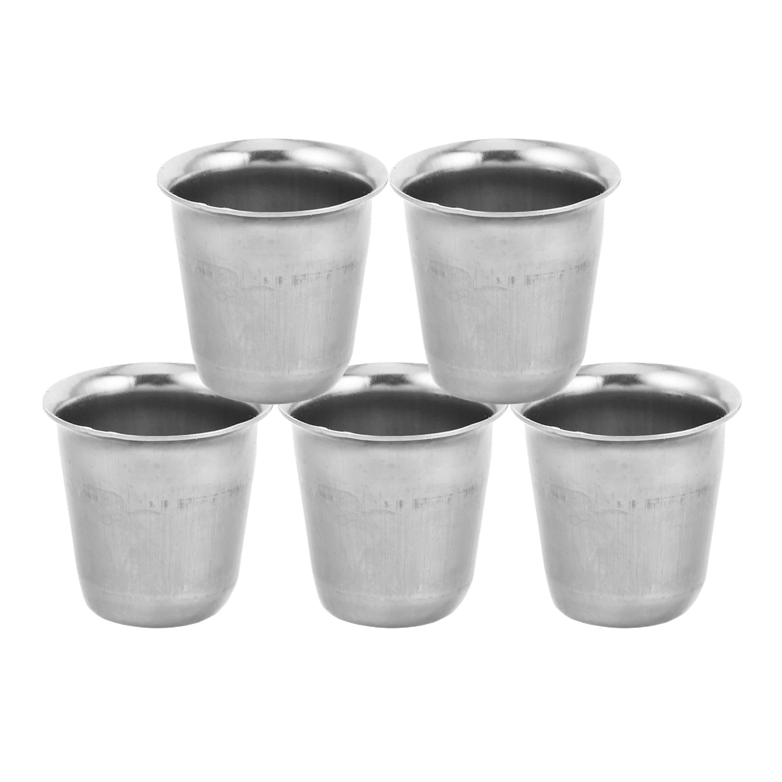 

5 Pcs Stainless Steel Communion Cup Sacrificial Tea Goblet Shot Glass Silver Drinking Mugs