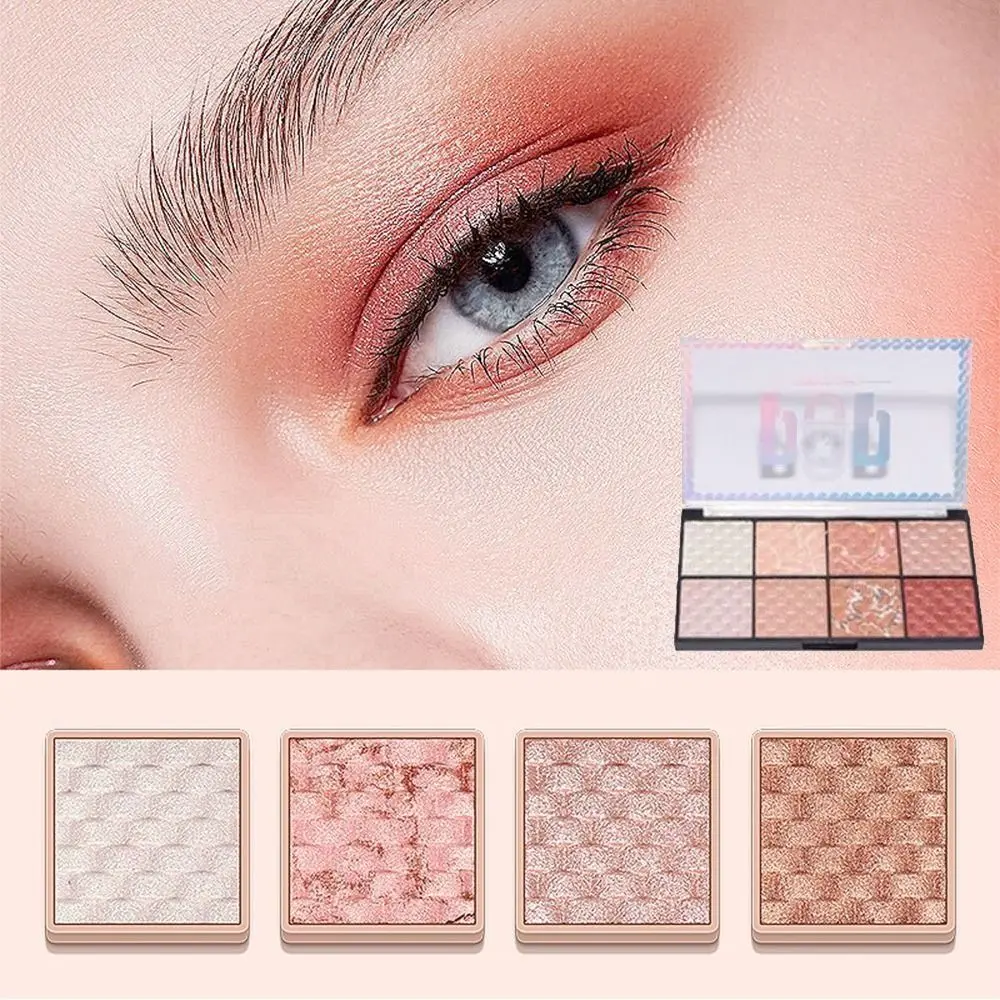 

8 Color Eyeshadow Palette Blendable Pearlescent Makeup Palette Pigmented Powder Long-Lasting Shiny Crystal Eyeshadow Makeup