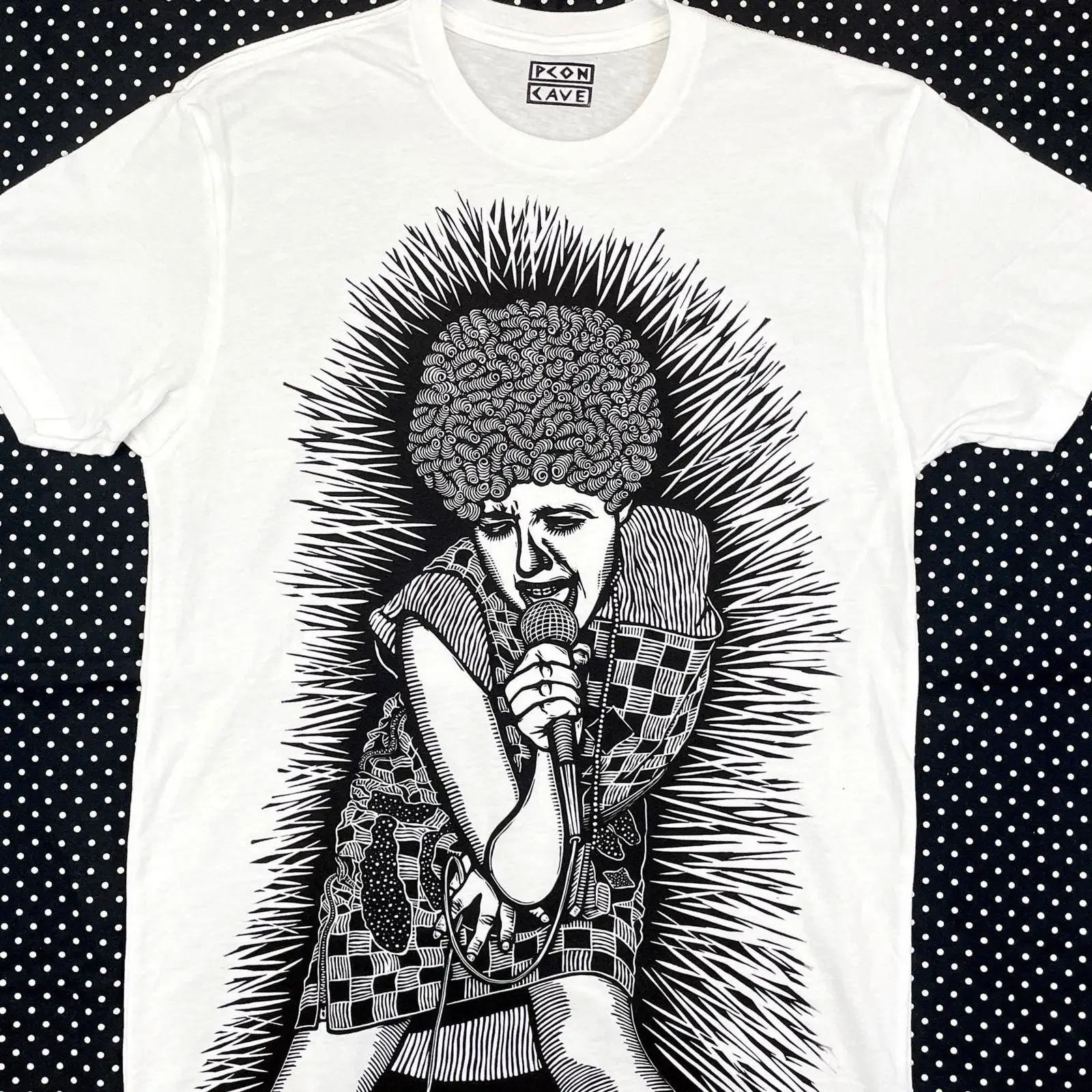 Poly Styrene X Ray Spex Punk Rock Linocut T Shirt vintage Washed Slightly streetwear Stylish Breathable designer clothes