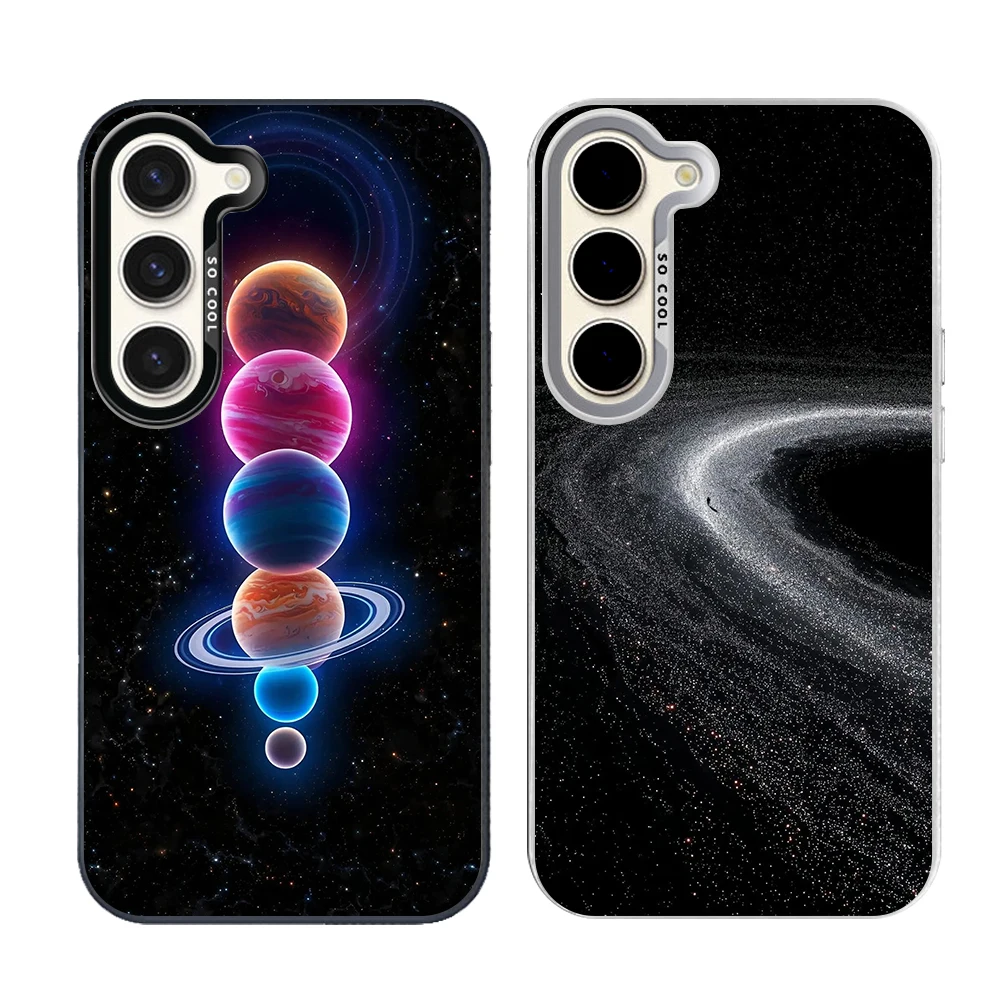 Star Planet Colorful Soft Edge Hard Shell Phone Case for Samsung Galaxy S26 S25 S24 S23 S22 S21 S20 S10 FE Ultra Plus Cover Bags
