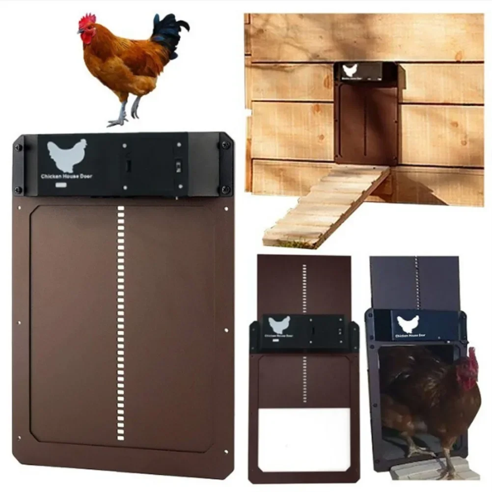 Automatic Chicken Coop Door Light Perception Induction Electric Automatic Opening&Closing Coop Door Farm Management Tool