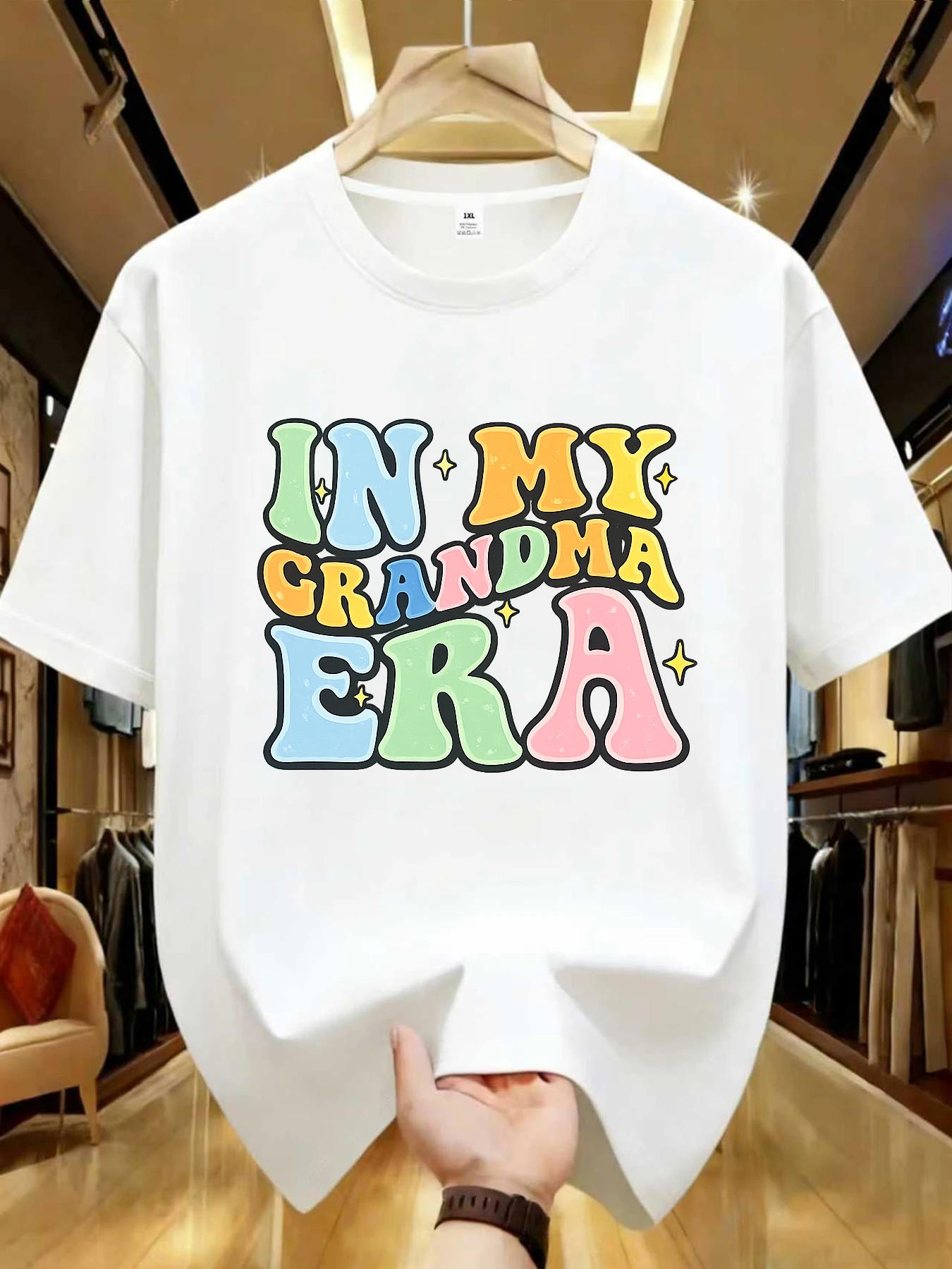

【WDS01505】Creative letter printed plus size women's round neck T-shirt summer casual short sleeved top street fashion versatile
