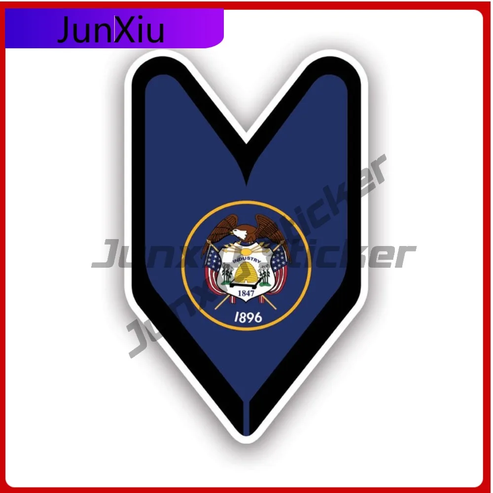 

Utah Driver Badge Sticker Waterproof Outdoor Cool Window Waterproof Vinyl Decal For Motocross Fun Unique Protection Creative