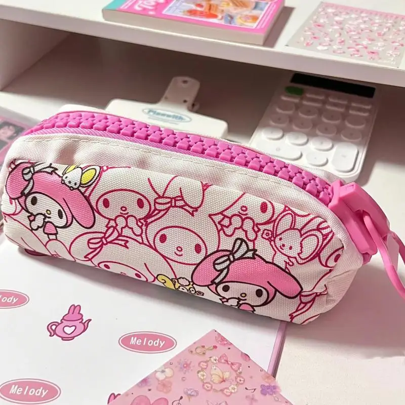 

Sanrio My Melody Pen Bag Large Capacity Print Pencil Case Pochacco Creative Big Zipper Storage Pen Stationery Pouch Makeup Bag