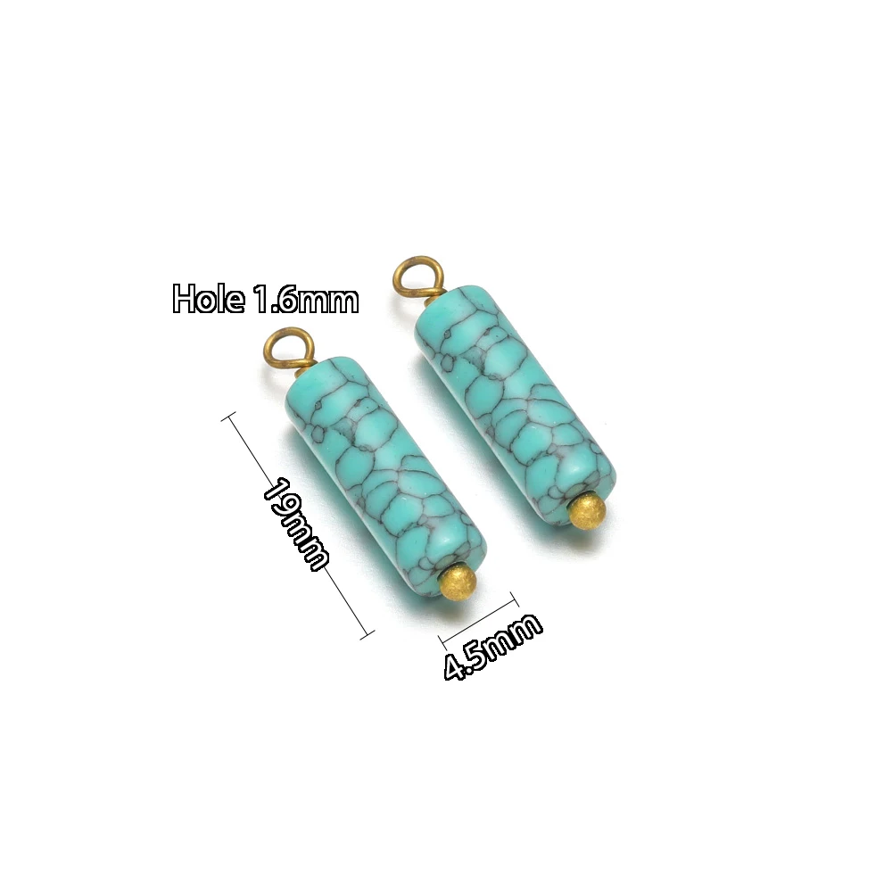 10 Stück Edelstahl-Drahthaken mit Steinperlen-Anhängern für DIY-Schmuck, Boho-Halsketten, Armbänder und Ohrringe – Detail 4