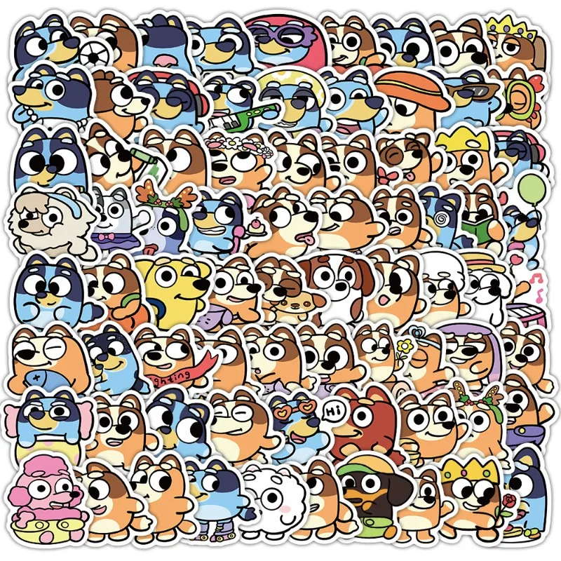 

Милый мультфильм, 100 шт., голубые мультяшные граффити, Q Edition, наклейки, креативные декоративные справочники, сделай сам, настольные водонепроницаемые