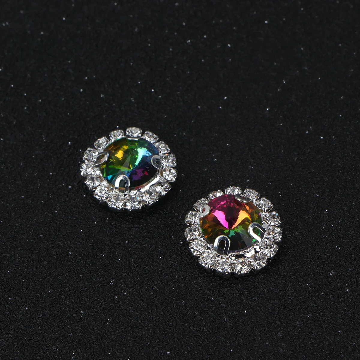 

20Pcs Colorful Flatback Rhinestones DIY Craft Crystals Iridescent for Jewelry Making Wedding Bridal Shower Table Scatters