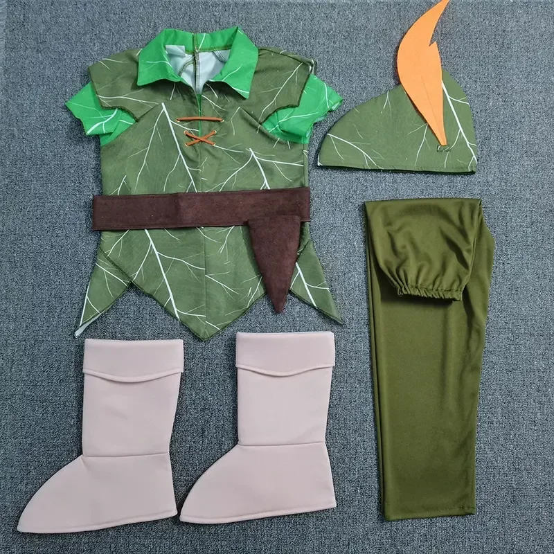 子供のための緑の妖精のドレス,コスプレ,カーニバル,クリスマス,男の子のためのエルフの衣装,ハロウィーン