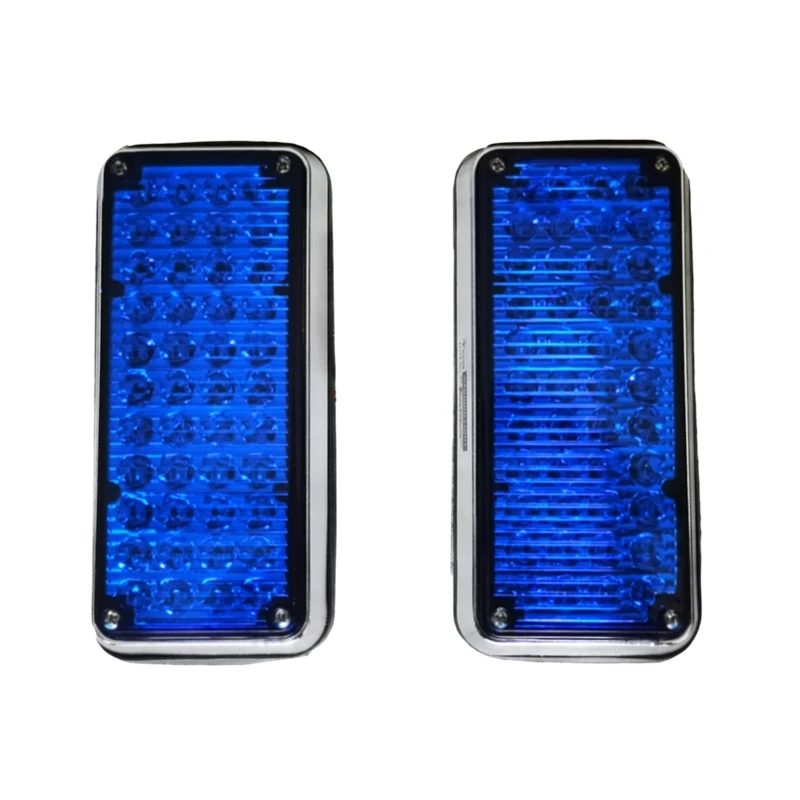 1pair 44led Blue 12v 24v led flashing strobe lights for ambulance pumper fire engines lamps police Perimeter light 180X75x35mm