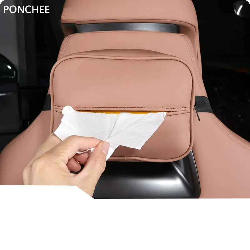 For BYD SONG L EV 2024-2025 Car-mounted Tissue Box Seat Belt Tissue Box Easy Extraction Automobile Modification Supplies
